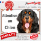 Dogue du Tibet noir et feu, plaque portail extérieure "Attention au Chien" Chien photo résiste intempéries