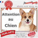 Welsh Corgi rouge, plaque portail photo "Attention au Chien" 3 tailles LUXE E