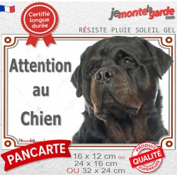 Rottweiler, plaque portail "Attention au Chien" photo Rott résiste intempéries