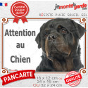 Rottweiler, plaque portail photo "Attention au Chien" 3 tailles LUXE E