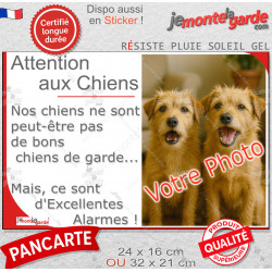 Photo Personnalisable, plaque humour PLURIEL "Attention aux Chiens de garde, excellentes Alarmes" 2 tailles NBR