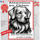 Plaque portail verticale "Attention au Chien, notre Nova Scotia Retriever surveille et protège" dessin stylisé, résiste soleil