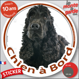 Cocker Anglais noir, sticker voiture photo "Chien à Bord" 2 tailles E - 1