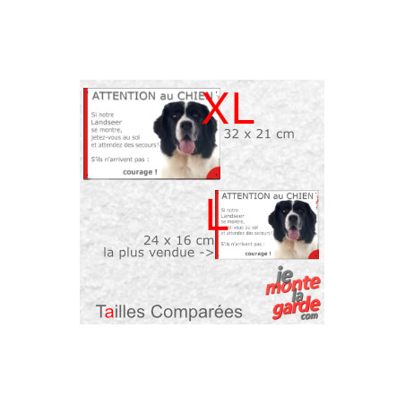 Landseer, plaque portail humour photo "Attention au Chien, Jetez Vous au Sol, courage" résiste dehors, 3 Tailles E