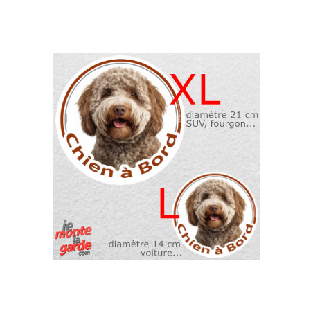 Lagotto Romagnolo, sticker voiture photo "Chien à Bord" 2 tailles D