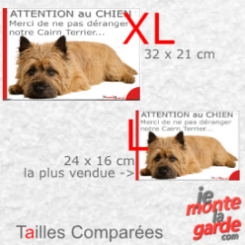 Plaque humour "Attention au Chien, Merci de ne pas déranger notre Cairn Terrier fauve" 2 Tailles E