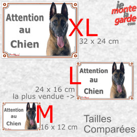 Malinois, plaque portail photo "Attention au Chien" 3 Tailles