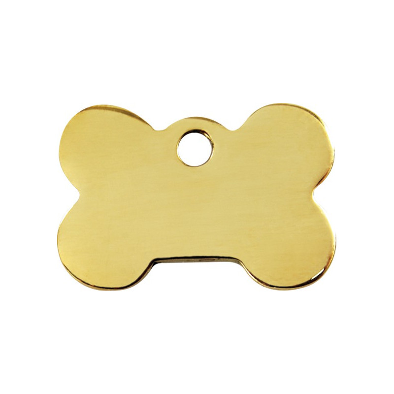Médaille Identité Os 3D Laiton doré Chien ou Chat Médaille Identité Os 3D Laiton doré Chien ou Chat