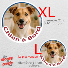 Photo Personnalisable, disque autocollant voiture "Chien à Bord" COBALT 2 Tailles
