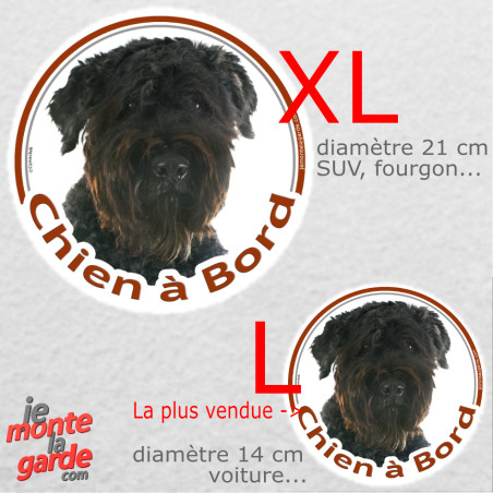 Bouvier des Flandres, sticker voiture rond photo "Chien à Bord" résiste à l'extérieur, idée cadeau, 2 tailles D