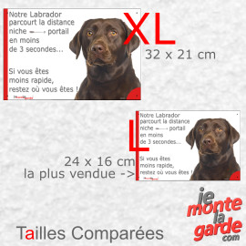Labrador Marron Chocolat, plaque photo humour "distance Niche-Portail en moins de 3 secondes" résiste à l'extérieur, 2 tailles D