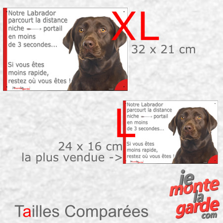 Labrador Marron Chocolat, plaque photo humour "distance Niche-Portail en moins de 3 secondes" résiste à l'extérieur, 2 tailles D