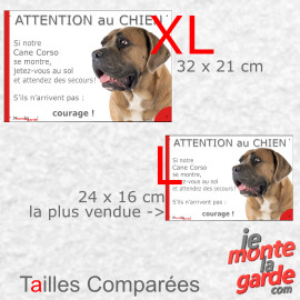 Cane Corso, plaque humour "Attention au Chien, Jetez Vous au Sol" 3 Tailles