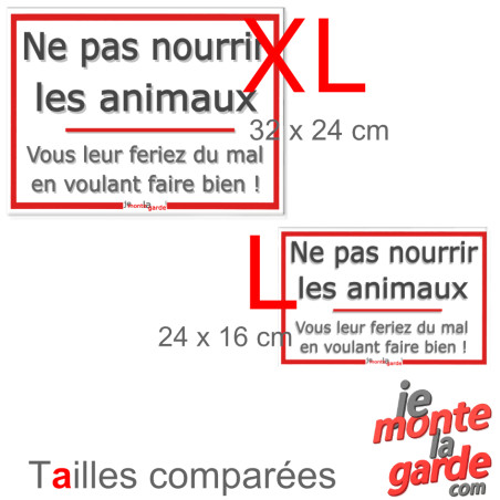 Panneau "Ne pas Nourrir les Animaux, vous feriez du mal" résiste dehors 3 Tailles