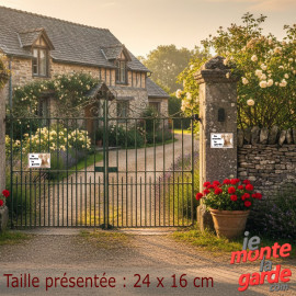 Dobermann Isabelle fauve dilué, plaque portail photo "Je Monte la Garde, vous entrez à vos risques et périls" 3 Tailles D