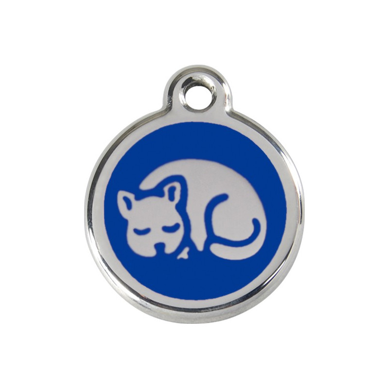 Médailles Identité Chat qui dort Bleu Marine Médailles Identité Chat qui dort Bleu Marine