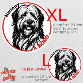 Disque autocollant voiture "Nizinny à Bord" dessin en noir et blanc 2 tailles D