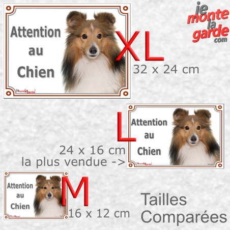 Berger Shetland, plaque portail "Attention au Chien" résiste dehors, 3 Tailles Berger Shetland, plaque portail "Attention au Chien" résiste dehors, 3 Tailles