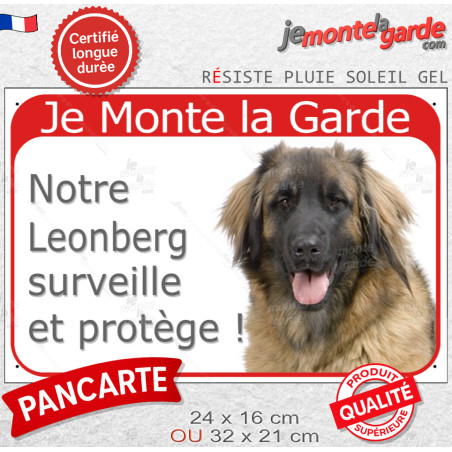 Plaque portail rouge "Je Monte la Garde, notre Leonberg surveille et protège" résiste pluie soleil gel, idée cadeau, 2 Tailles D Plaque portail rouge "Je Monte la Garde, notre Leonberg surveille et protège" résiste pluie soleil gel, idée cadeau, 2 Tailles D