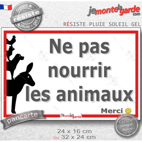 Panneau Portail "Ne pas Nourrir les Animaux, merci", pancarte champ, chevaux, ânes, poneys, panneau interdit manger, résiste plu