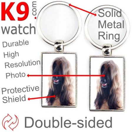 Metal key ring, double-sided photo Afghan Hound Metal key ring, double-sided photo Afghan Hound