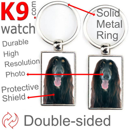 Metal key ring, double-sided photo Afghan Hound Metal key ring, double-sided photo Afghan Hound