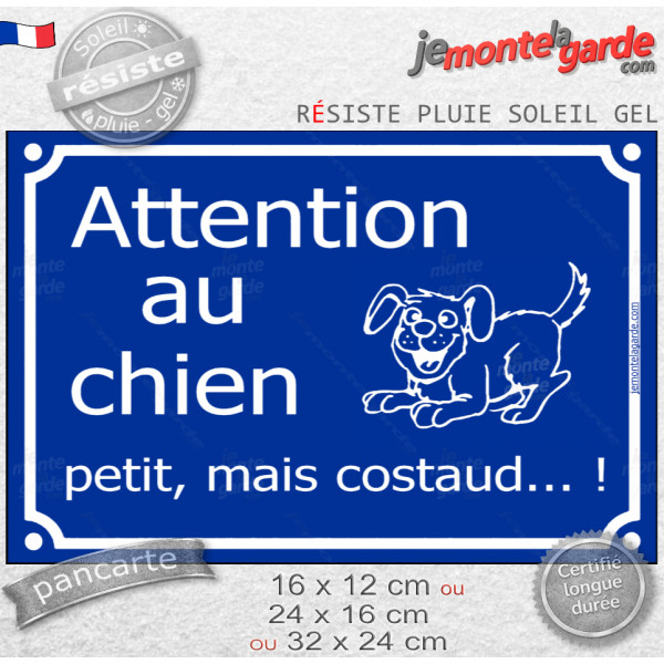 "Attention au Chien Petit, mais Costaud...!" Plaque bleue portail humour, look plaque rue parisienne, résiste pluie soleil gel, "Attention au Chien Petit, mais Costaud...!" Plaque bleue portail humour, look plaque rue parisienne, résiste pluie soleil gel,