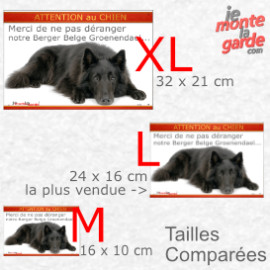 Plaque portail humour "Attention au Chien, Merci de ne pas déranger notre Groenendael" résiste dehors, idée cadeau, 3 Tailles D
