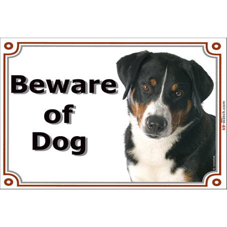 Portal Sign, 2 Sizes Beware of Dog, Appenzeller Sennenhund Mountain Dog head, portal placard, gate panel, door plate Swiss