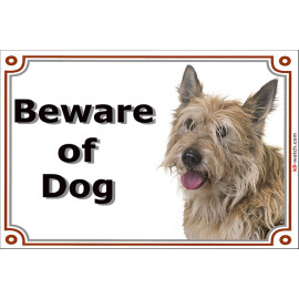 Portal Sign, 2 Sizes Beware of Dog, Berger Picard head picardy sheepdog Shepherd