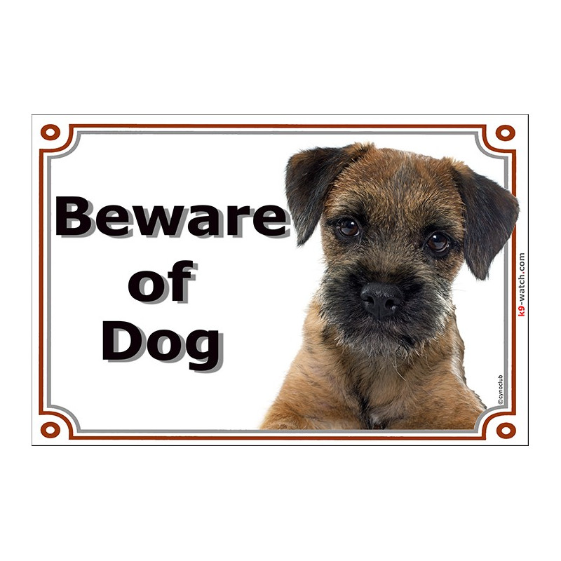 Portal Sign, 2 Sizes Beware of Dog, Border Terrier head, Gate plate Portal Sign, 2 Sizes Beware of Dog, Border Terrier head, Gate plate