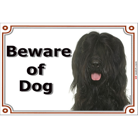 Portal Sign, 2 Sizes Beware of Dog, Black Briard head