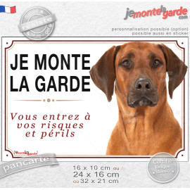 Rhodesian Ridgeback, plaque portail photo "Je Monte la Garde vous entrez à vos risques et périls" résiste pluie soleil gel, idée