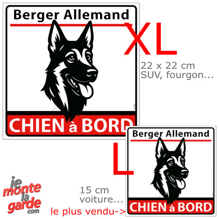 Autocollant voiture dessin "Berger Allemand à Bord" résiste dehors, 2 Tailles Autocollant voiture dessin "Berger Allemand à Bord" résiste dehors, 2 Tailles