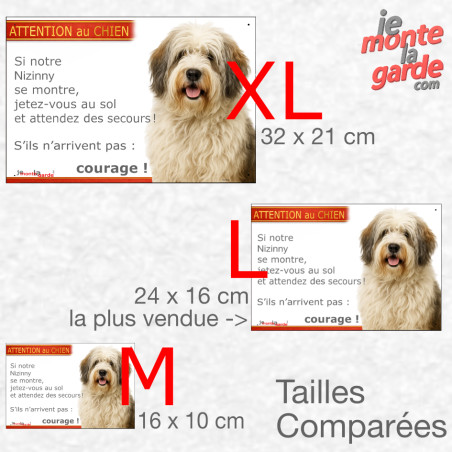 Nizinny crème, plaque portail humour "Attention au Chien, Jetez Vous au Sol et attendez des secours" résiste dehors, 3 Tailles D