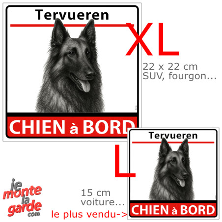 Autocollant voiture dessin "Tervueren à Bord" résiste dehors, 2 Tailles