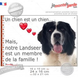 Plaque photo humour "Notre Landseer est un Membre de la Famille" idée cadeau cadre, résiste pluie soleil gel
