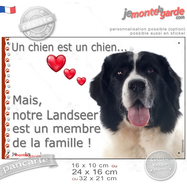 Plaque photo humour "Notre Landseer est un Membre de la Famille" idée cadeau cadre, résiste pluie soleil gel Plaque photo humour "Notre Landseer est un Membre de la Famille" idée cadeau cadre, résiste pluie soleil gel