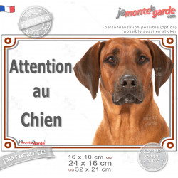 Rhodesian Ridgeback, plaque portail photo "Attention au Chien" résiste pluie soleil gel, idée cadeau