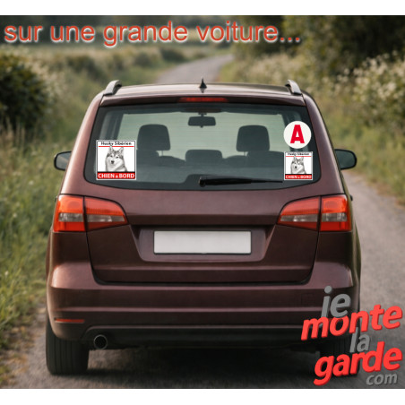 Autocollant voiture photo "Husky Sibérien à Bord" dessin, résiste dehors, 2 Tailles Autocollant voiture photo "Husky Sibérien à Bord" dessin, résiste dehors, 2 Tailles