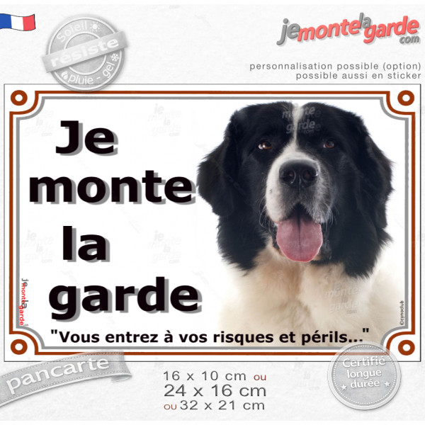 Landseer Tête, Plaque portail "portail Je Monte la Garde, vous entrez à vos risques et périls"photo, résiste pluie soleil gel, i