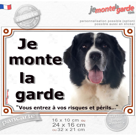 Landseer Tête, Plaque portail "portail Je Monte la Garde, vous entrez à vos risques et périls"photo, résiste pluie soleil gel, i