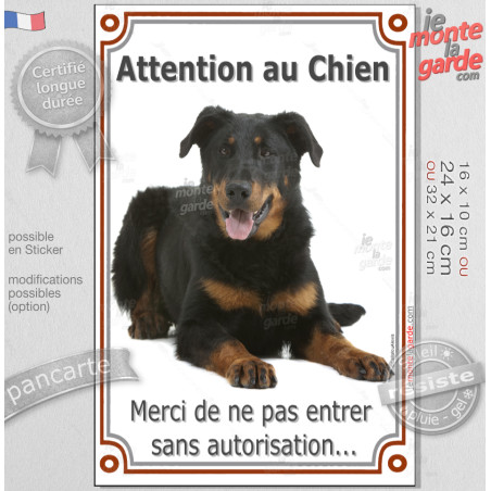 Beauceron noir et feu, plaque portail verticale photo "Attention au Chien, merci de ne pas entrer sans autorisation" 3 Tailles D Beauceron noir et feu, plaque portail verticale photo "Attention au Chien, merci de ne pas entrer sans autorisation" 3 Tailles D