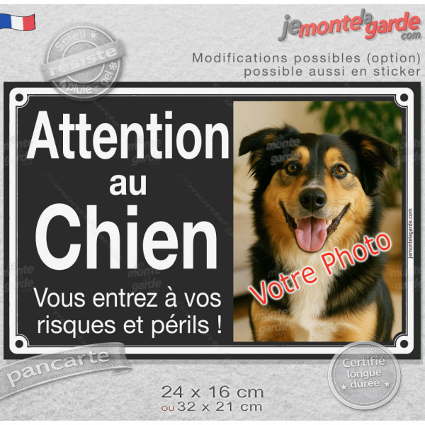 Photo personnalisable, pancarte portail gris anthracite foncé 