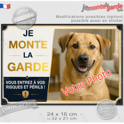 Photo personnalisable, pancarte portail bien visible "Je Monte la Garde vous entrez à vos risques et périls" résiste puis soleil