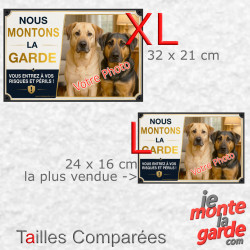 Photo Personnalisable, plaque portail pluriel "Nous Montons la Garde, vous entrez à vos Risques et Périls" 2 Tailles D