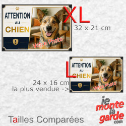 Photo Personnalisable, plaque portail "Attention au Chien" résiste dehors, idée cadeau, 2 Tailles D