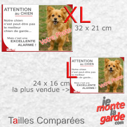 Photo Personnalisable, plaque humour "Attention au Chien de garde Excellente Alarme" résiste dehors, idée cadeau, 2 Tailles D