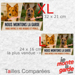 Duo Photos Personnalisables, plaque pluriel "Nous Montons la Garde, vous entrez à vos Risques et Périls" 2 Tailles D