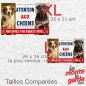 Duo Photos Personnalisables, plaque pluriel "Attention aux Chiens, vous entrez à vos Risques et Périls" 2 Tailles D